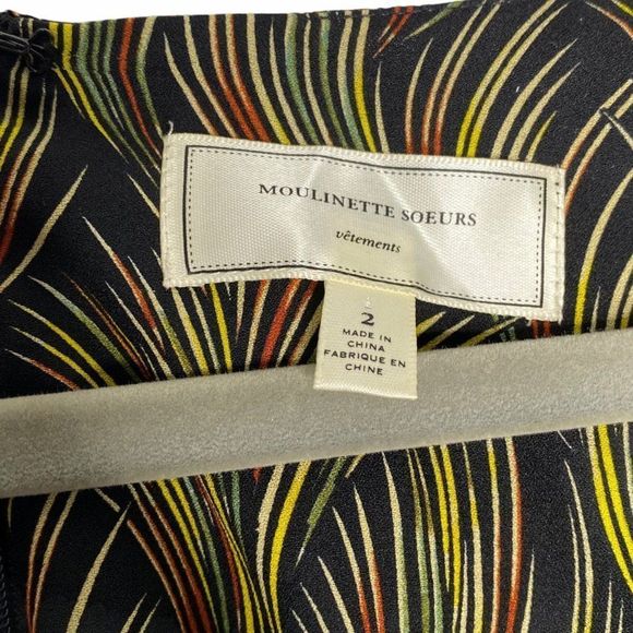 Moulinette Soeurs A-Line Casual Feather Print Dres - Picture 5 of 6